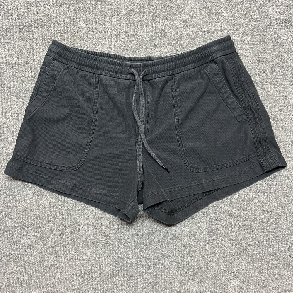 Athleta Shorts Womens L Black Twill Elastic Waist Drawstring 3.5 Inseam Athletic